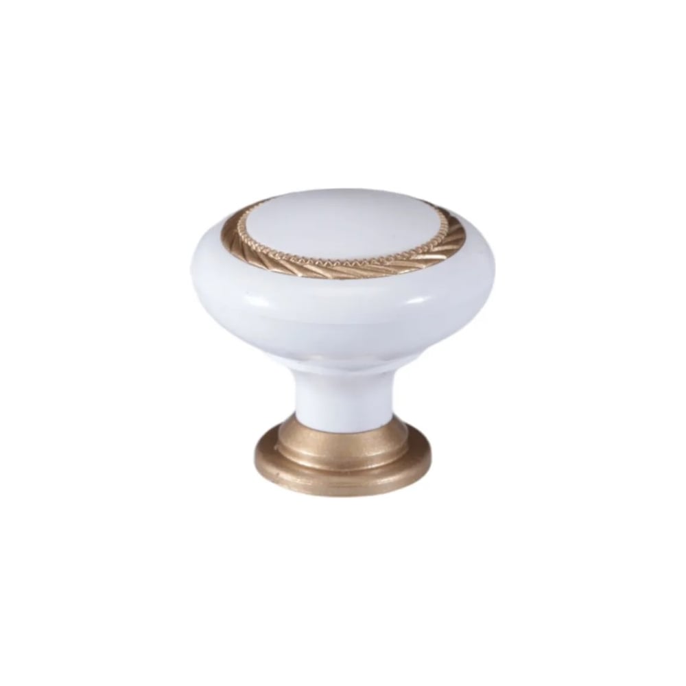 Изображение товара Ручка-кнопка Brante К1 белый/матовое золото 607211