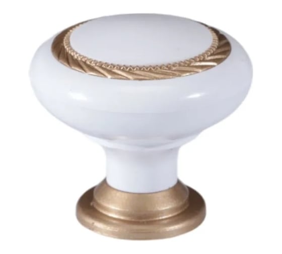 Изображение товара Ручка-кнопка Brante К1 белый/матовое золото 607211