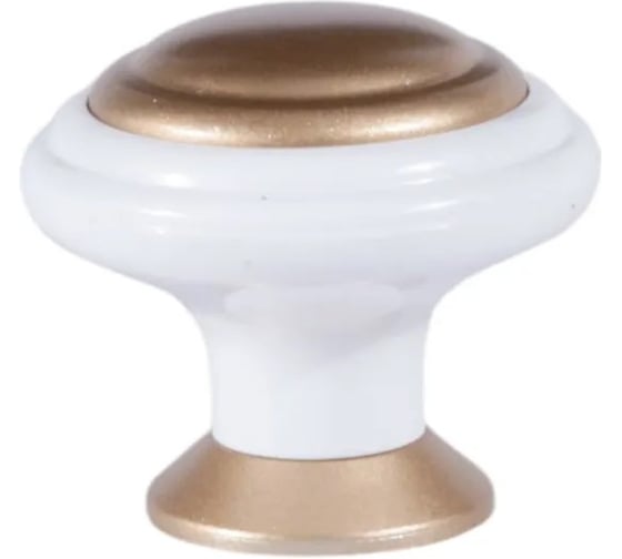 Изображение товара Ручка-кнопка Brante К4 белый/матовое золото 607214