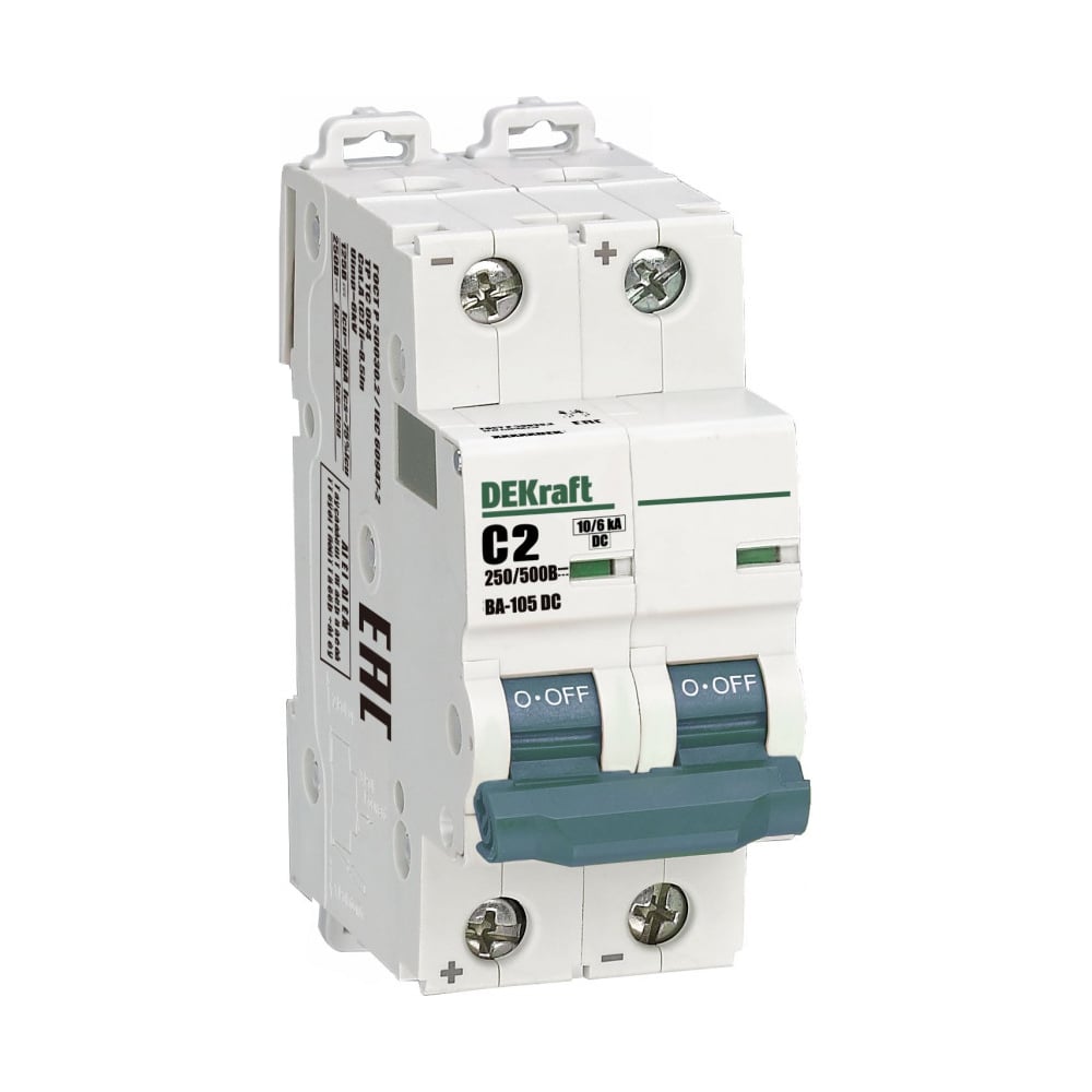 Изображение товара Автоматический выключатель Dekraft, ВА105-2P-002A-C-DC 13387DEK