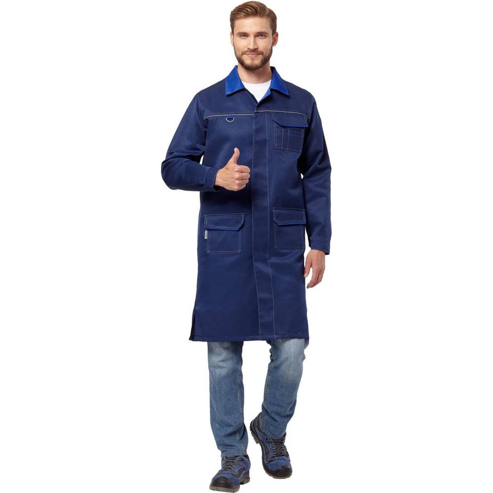 Изображение товара Халат Эксперт Спецодежда Страйк т.синий/василек р. 64-66, рост 182-188 6446000321730