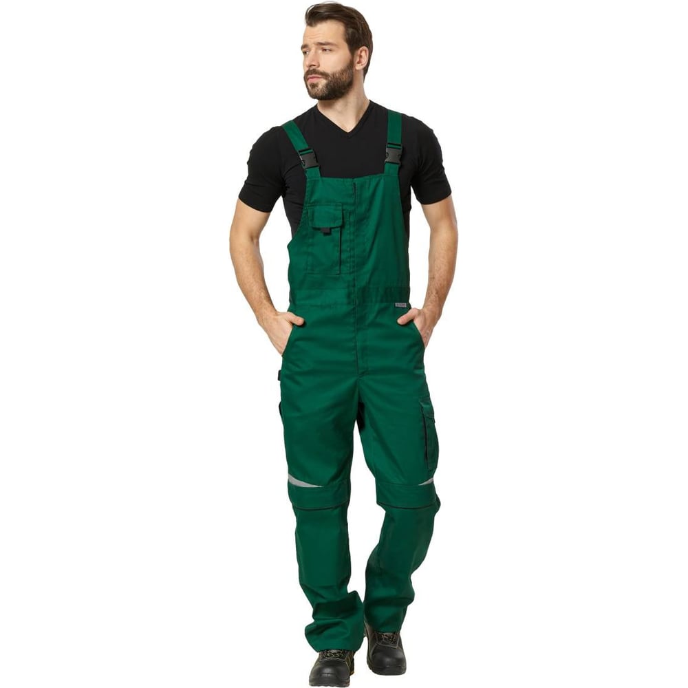 Изображение товара Полукомбинезон Спецодежда Алатау зеленый и черный, размер 64-66, рост 194-200