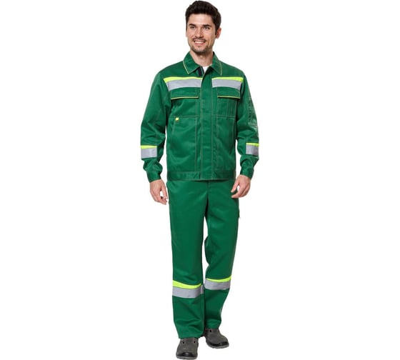 Изображение товара Костюм Эксперт Спецодежда Комфорт 2 зеленый/неоновый р. 48-50, рост 158-164 6446000140225