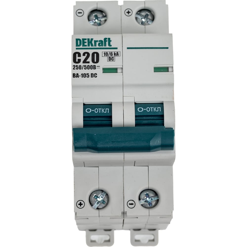 Изображение товара Автоматический выключатель Dekraft ВА105-2P-020A-C-DC для защиты электрических цепей