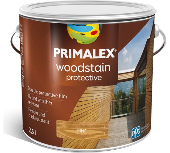 Изображение товара Лазурь PRIMALEX Woodstain Protective сосна 2,5л 399265