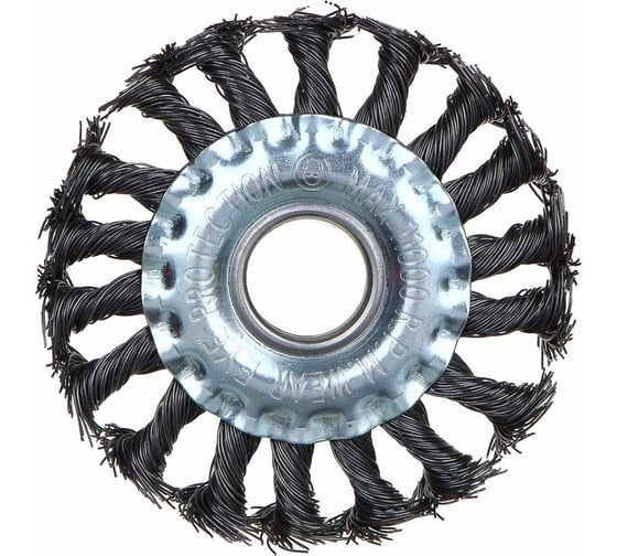 Изображение товара Щетка металлическая для УШМ 100х22 мм, крученая, дисковая РОКОТ 679-016