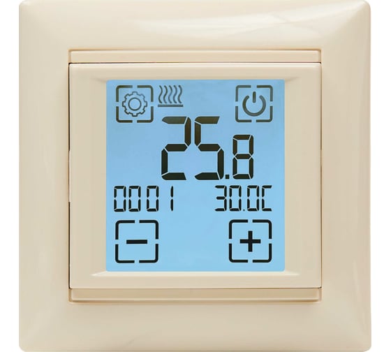 Изображение товара Термостат сенсорный программируемый бежевый SPYHEAT встраиваемый SDF-421Hбеж SDF-421H (бежевый)