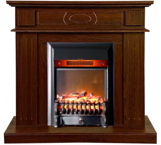 Изображение товара Каминокомплект InterFlame Лестер разборный Фобос Bl орех с Fobos Black орех