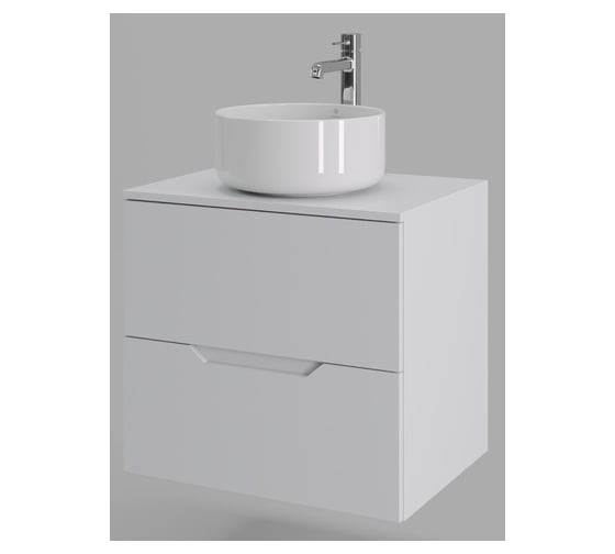 Изображение товара Подвесная тумба с раковиной ORANGE Line 60 см, белый Li-60TuwMDF+B07-345W