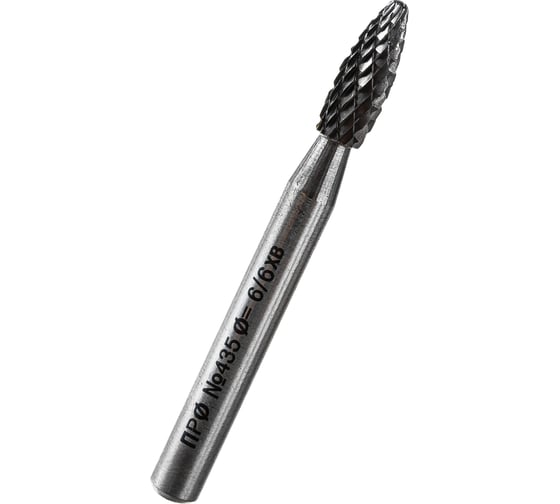 Изображение товара Борфреза твердосплавная (6x6x16x61 мм; тип H-Пламя) Профоснастка №435 860860616610