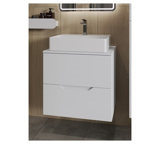 Изображение товара Подвесная тумба с раковиной ORANGE Line 60 см, белый Li-60TuwMDF+B04-500W