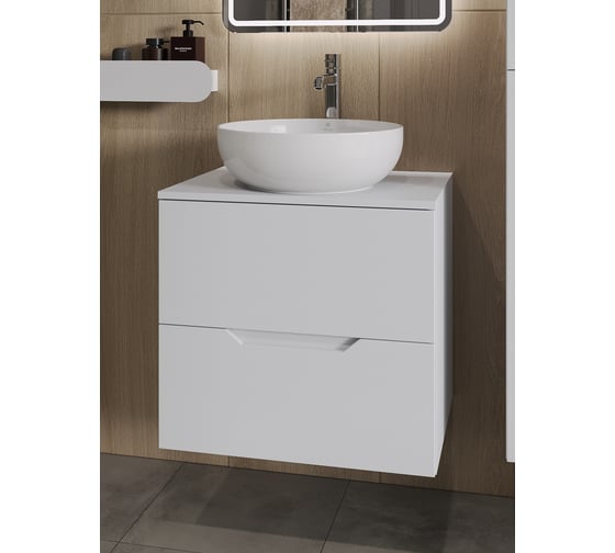 Изображение товара Подвесная тумба с раковиной ORANGE Line 60 см, белый Li-60TuwMDF+B07-420W