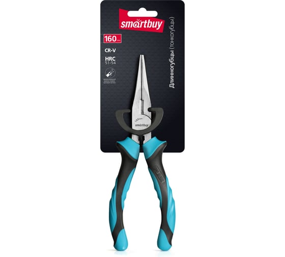 Изображение товара Длинногубцы Smartbuy 160мм, 2х-компонентная рукоятка, СR-V сталь SBT-PLL-160P1