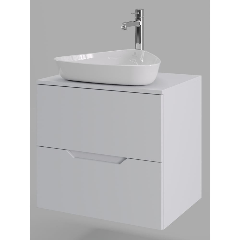 Изображение товара Подвесная тумба с раковиной ORANGE Line 60 см современный дизайн белый МДФ санфарфор