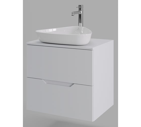 Изображение товара Подвесная тумба с раковиной ORANGE Line 60 см, белый Li-60TuwMDF+B07-500W