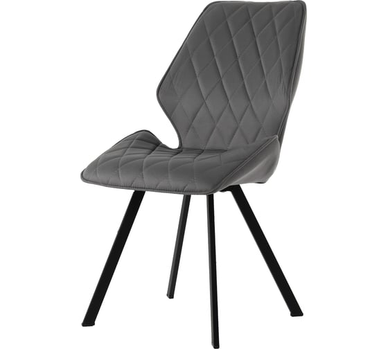 Изображение товара Комплект обеденных стульев Divan24 Одри люкс 2шт, велюр, серый, со спинкой, в гостиную, комплект 2шт 77000282