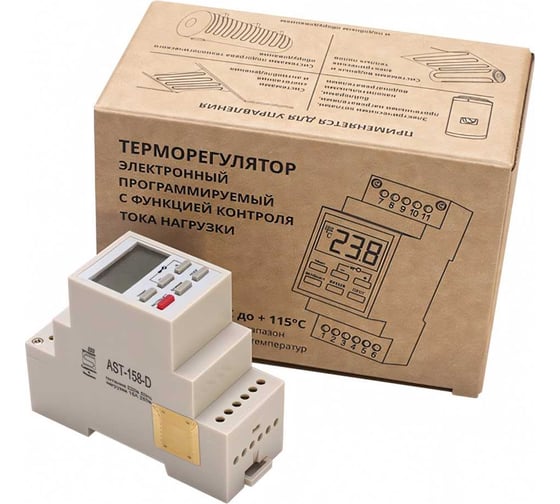 Изображение товара Термостат DIN-рейка SPYHEAT AST-158D терморегулятор на дин программируемый