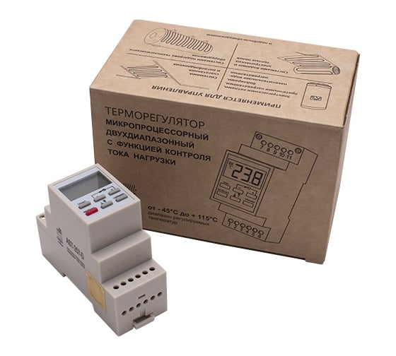 Изображение товара Термостат DIN-рейка SPYHEAT AST-257D терморегулятор на дин непрограммируемый двухдиапазонный