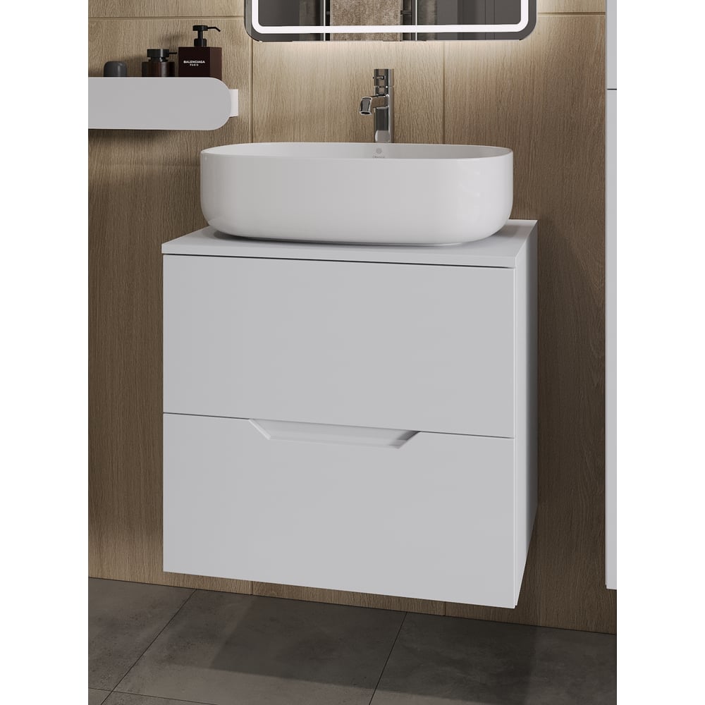 Изображение товара Подвесная тумба с раковиной ORANGE Line 60 см белый МДФ ПВХ санфарфор