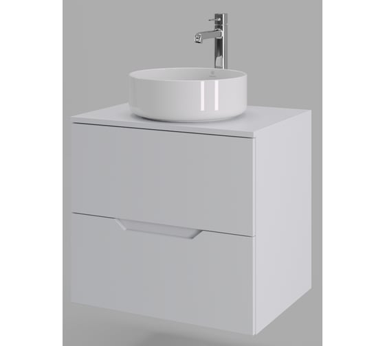 Изображение товара Подвесная тумба с раковиной ORANGE Line 60 см, белый Li-60TuwMDF+B09-360W