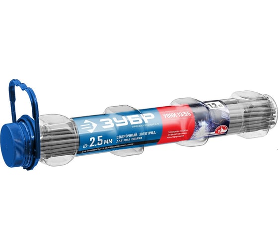 Изображение товара Электроды сварочные ЗУБР Профессионал УОНИ 13/55, с основным покрытием, 2.5х350 мм, 1.2 кг 40021-2.5