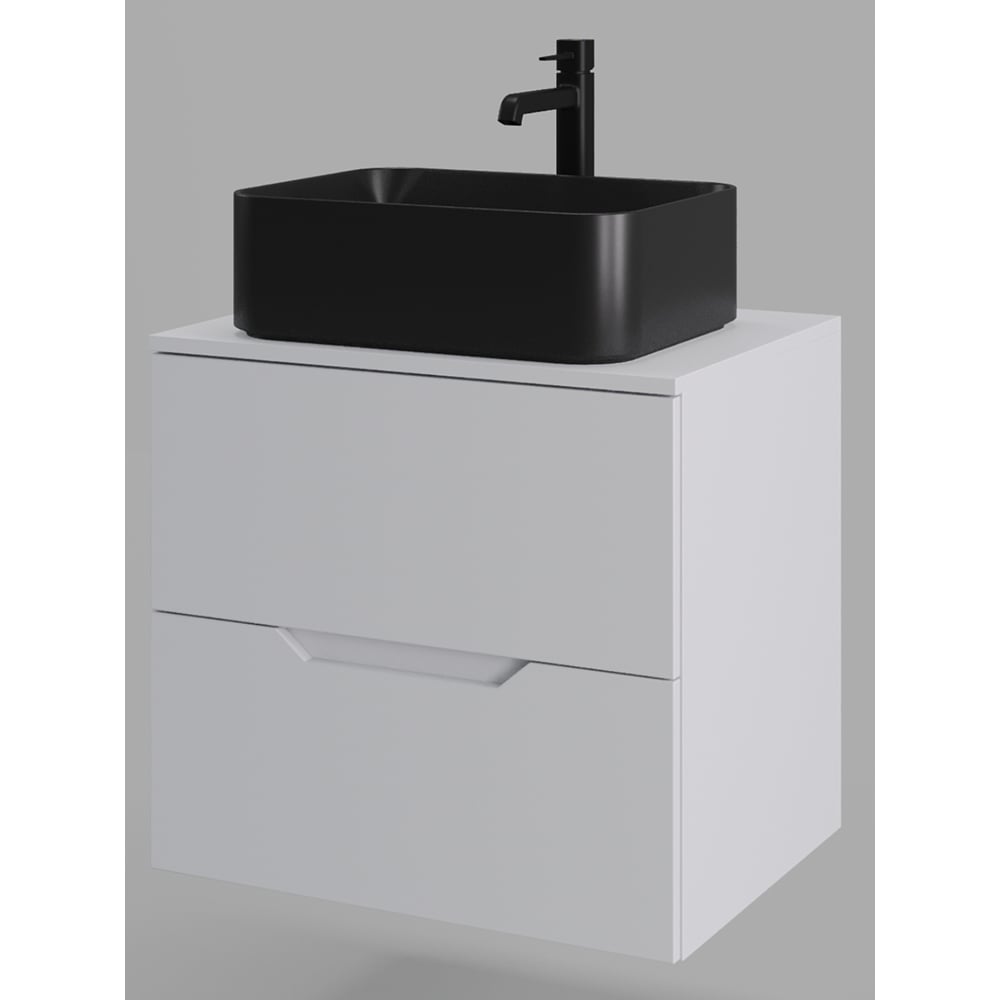 Изображение товара Подвесная тумба с раковиной ORANGE Line 60 см черный и белый матовые