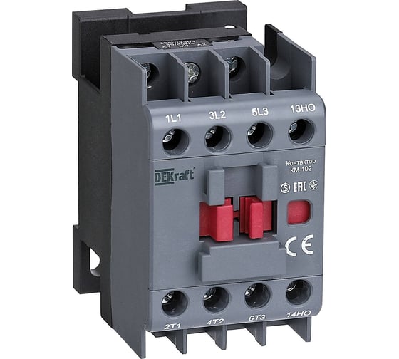 Изображение товара Контактор Dekraft КМ-102, 9 А, 1НЗ, AC-3, AC-4 22072DEK