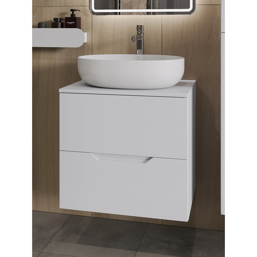 Изображение товара Подвесная тумба с раковиной ORANGE Line 60 см белая Li-60TuwMDF+B05-520W