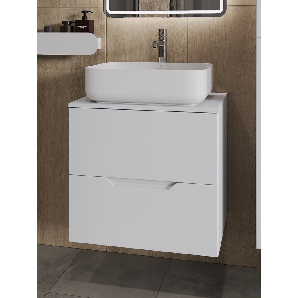 Изображение товара Подвесная тумба с раковиной ORANGE Line 60 см белый МДФ санфарфор