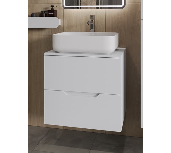 Изображение товара Подвесная тумба с раковиной ORANGE Line 60 см, белый Li-60TuwMDF+B05-500W