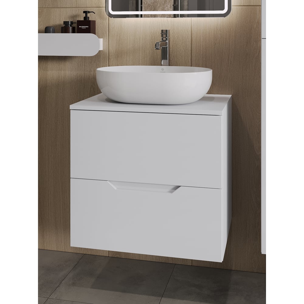 Изображение товара Подвесная тумба с раковиной ORANGE Line 60 см белая Li-60TuwMDF+B05-480W