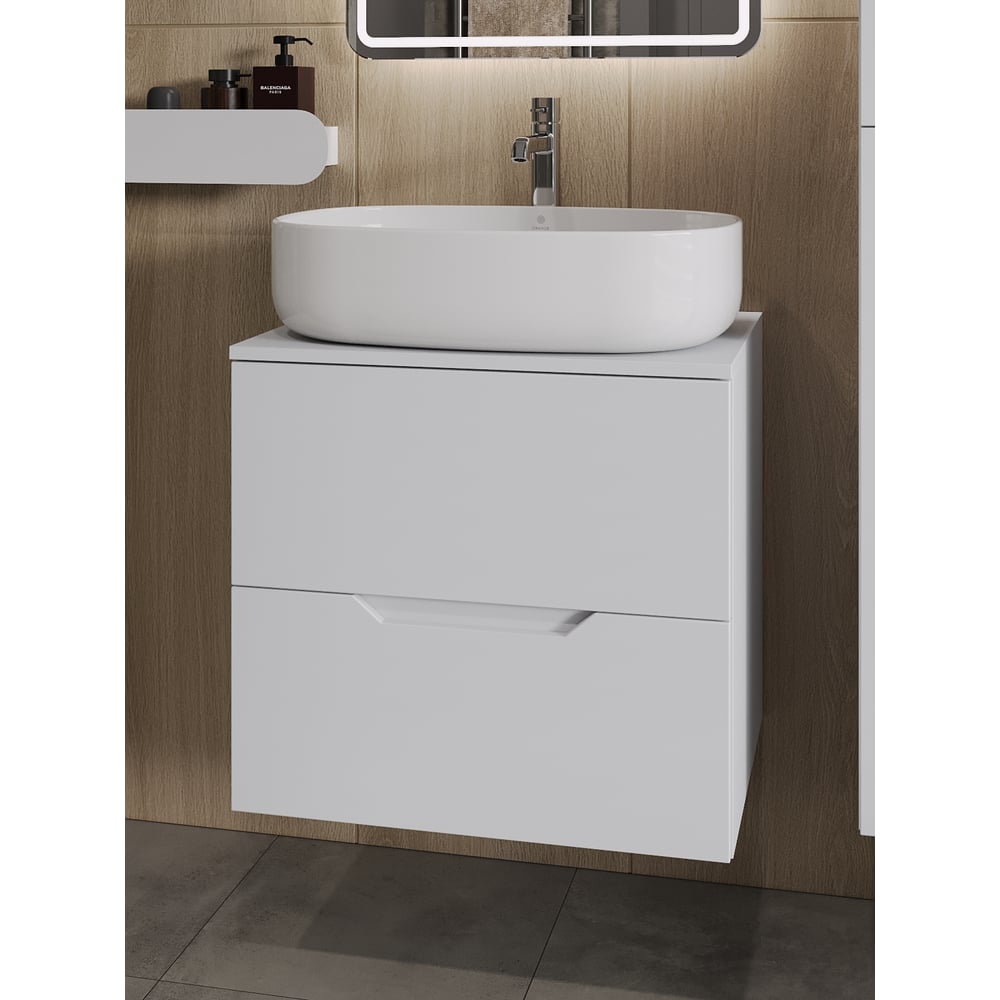 Изображение товара Подвесная тумба с овальной раковиной ORANGE Line 60 см белый