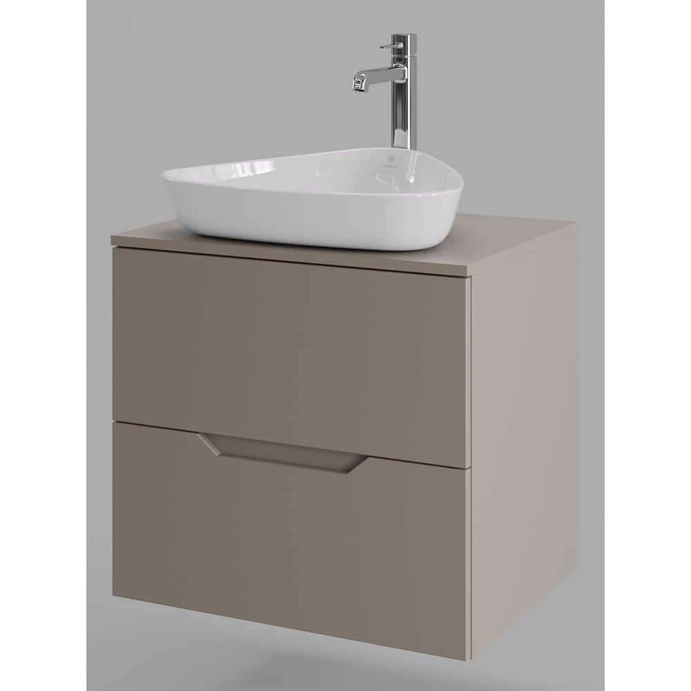 Изображение товара Подвесная тумба с раковиной ORANGE Line 60 см латте белая современная мебель