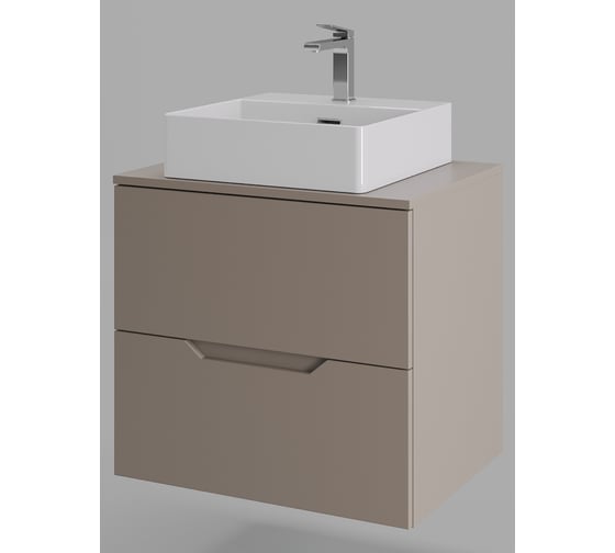 Изображение товара Подвесная тумба с раковиной ORANGE Line 60 см, латте/белый Li-60TuLMDF+B04-405W