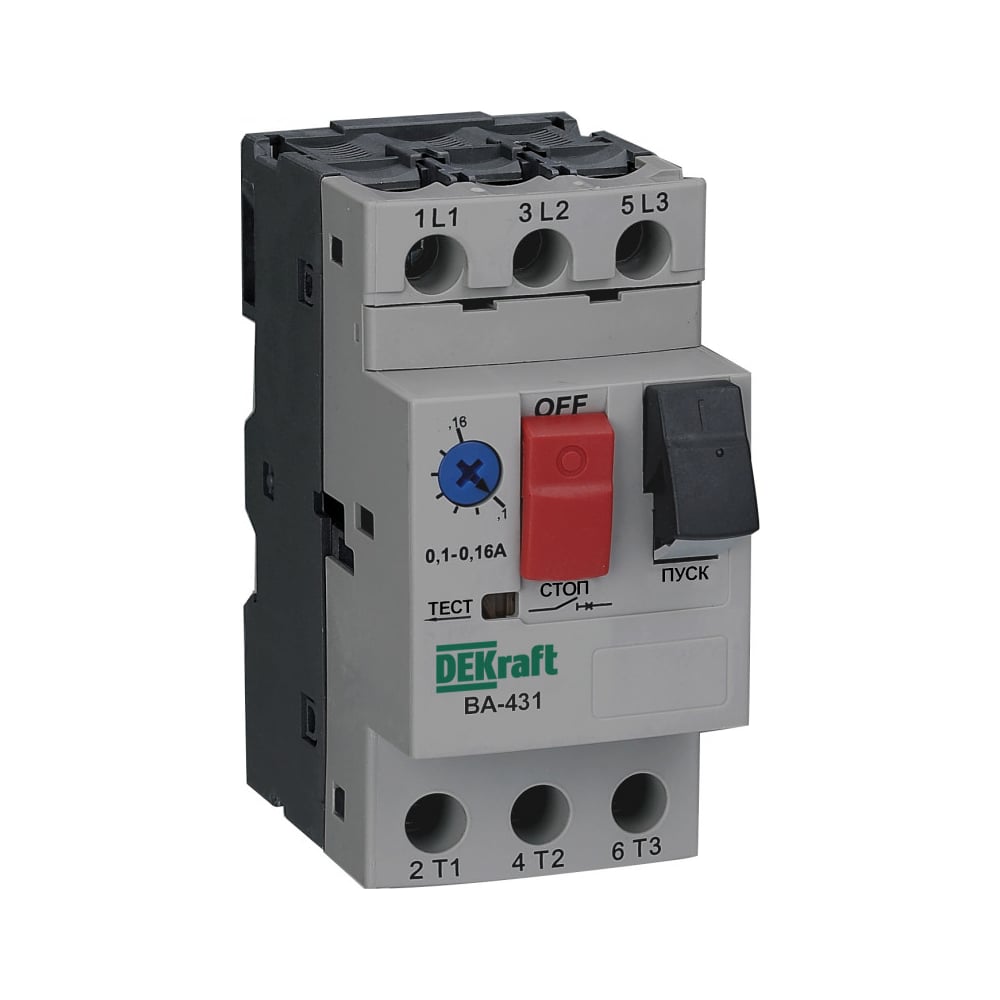 Изображение товара Автоматический выключатель защиты двигателя Dekraft ВА431-1A-1.6A 21225DEK
