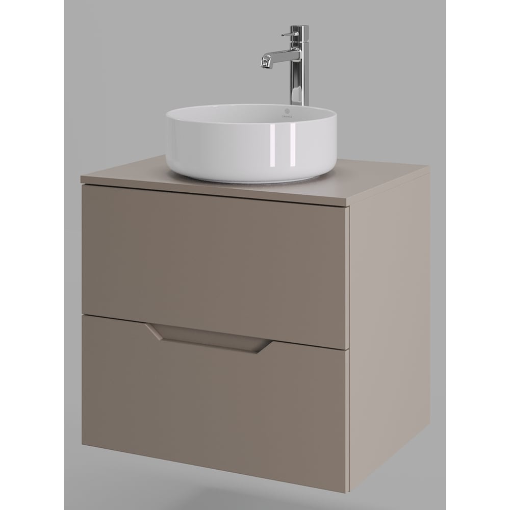 Изображение товара Подвесная тумба с раковиной ORANGE Line 60 см латте/белый современный дизайн