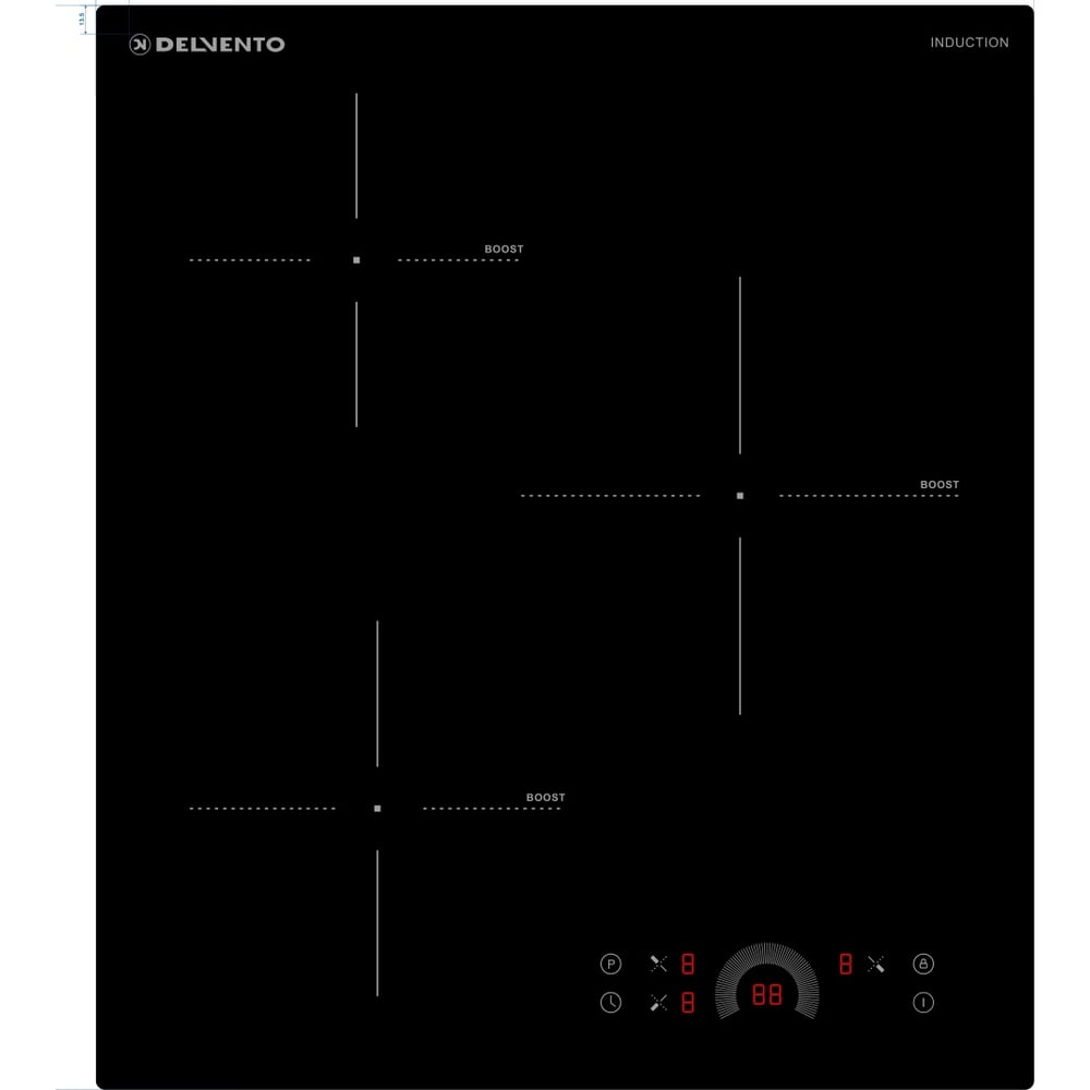 Изображение товара Варочная поверхность Delvento V45I73S120 индукционная 3 конфорки сенсорное управление черная