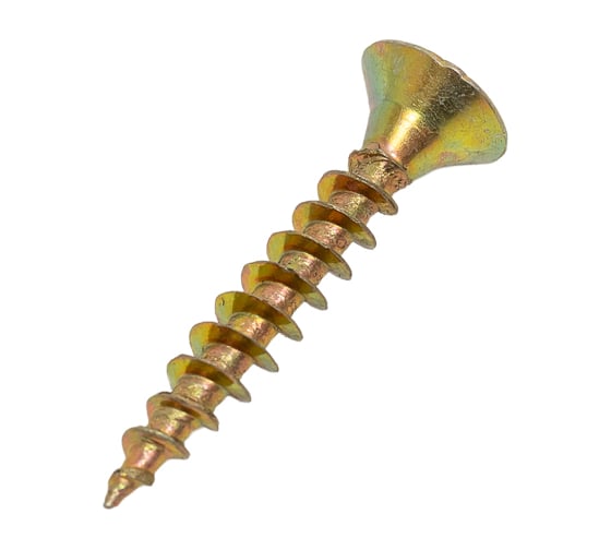 Изображение товара Саморез универсальный STEELREX потайн., шлиц Pz, желтый цинк, 4,0x25 мм, коробка 1500 шт. 0125040025B100150008