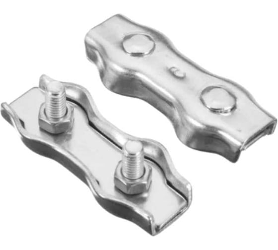 Изображение товара Зажим для стальных канатов STEELREX двойной, DUPLEX, цинк, 4 мм, упаковка 1 шт. 0520004000W100000110