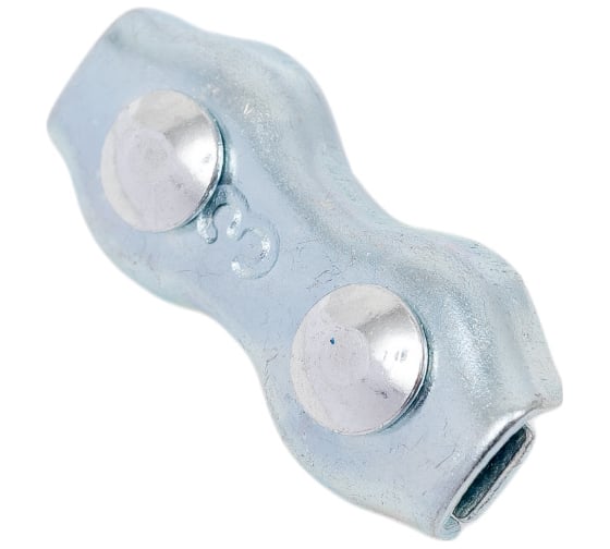 Изображение товара Зажим для стальных канатов STEELREX двойной, DUPLEX, цинк, 3 мм, упаковка 2 шт. 0520003000W100000210