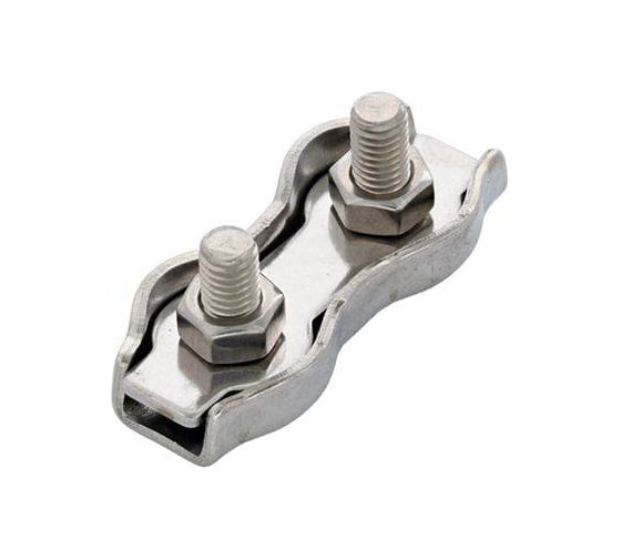 Изображение товара Зажим для стальных канатов STEELREX двойной, DUPLEX, цинк, 5 мм, упаковка 1 шт. 0520005000W100000110