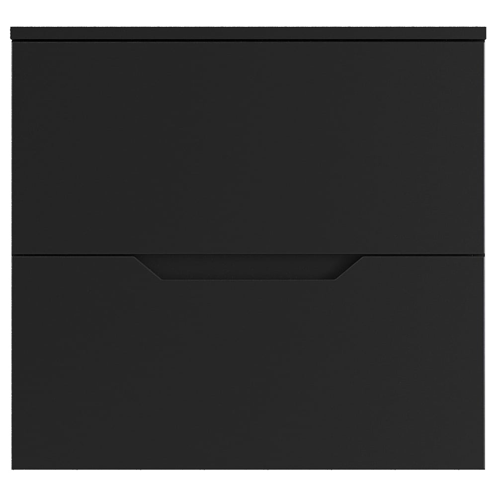 Изображение товара Подвесная тумба с раковиной ORANGE Line 60 см черная/белая современная мебель для ванной