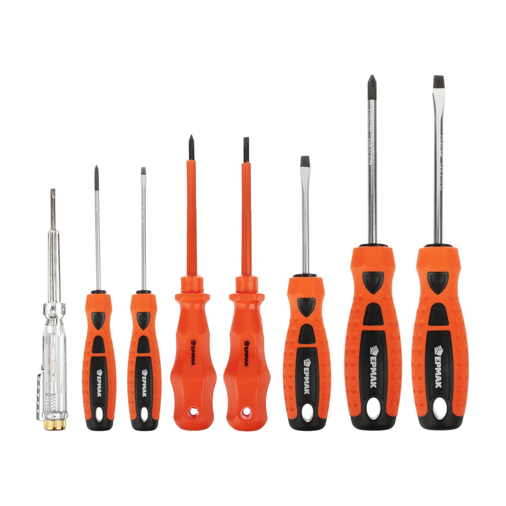 Изображение товара Набор из 8 отверток ЕРМАК PH и SL с тестером напряжения