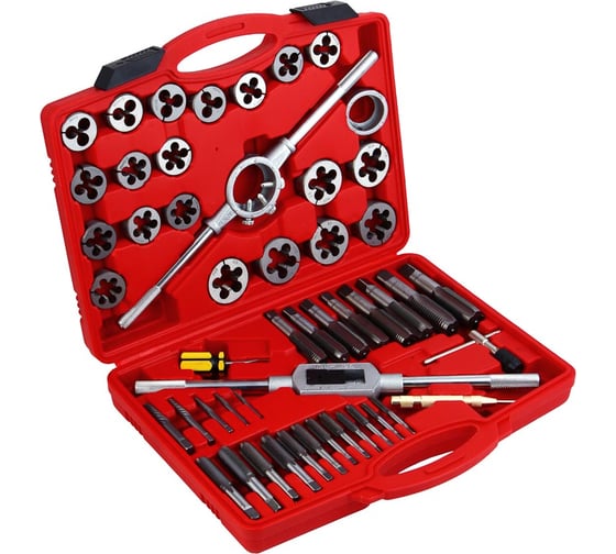 Изображение товара Набор плашек и метчиков ЕРМАК 51шт 637-026