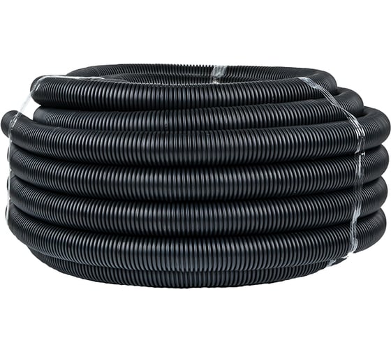 Изображение товара Гофрированная труба EKF FRHF, с зондом, d40 мм, черная Plast PROxima FRHF-40