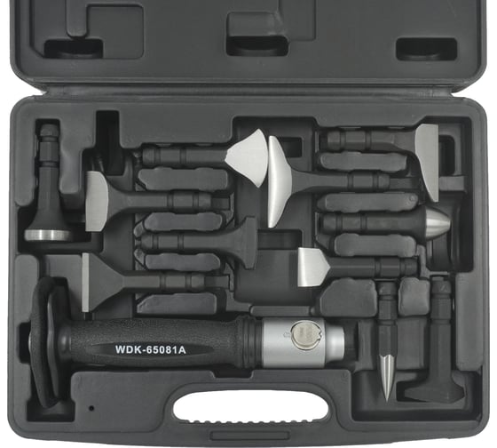 Изображение товара Набор для рихтовки кузова автомобиля WIEDERKRAFT  в пластиковом кейсе, 12 предметов WDK-65081A