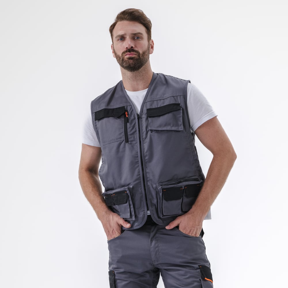 Изображение товара Жилет рабочий Delta Plus MACH2 3XL серый оранжевый защитная одежда