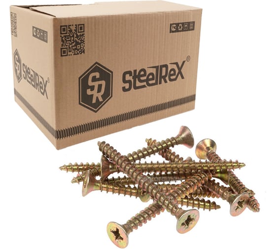 Изображение товара Саморез для ГКЛ STEELREX крупная резьба, желтый цинк, 3,8x64 мм, коробка 250 шт. 0105038064B100025008
