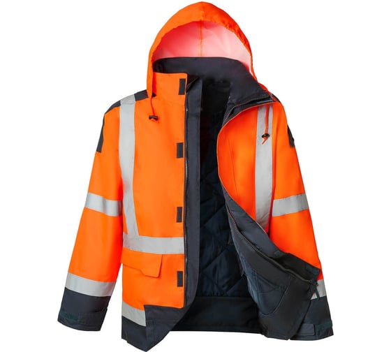 Изображение товара Куртка утеплённая повышенной видимости Delta PlusEASYVIEW цвет флуоресцентный оранжевый/тёмно синий, размер S EASYVOMPT