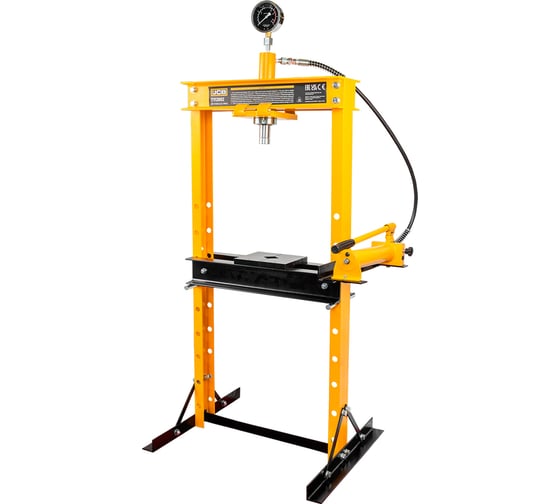 Изображение товара Пресс гидравлический JCB с манометром напольный 12т, раб. высота 10-920мм, раб. ширина: 500мм, ход штока: 175мм JCB-TY12002(60396)
